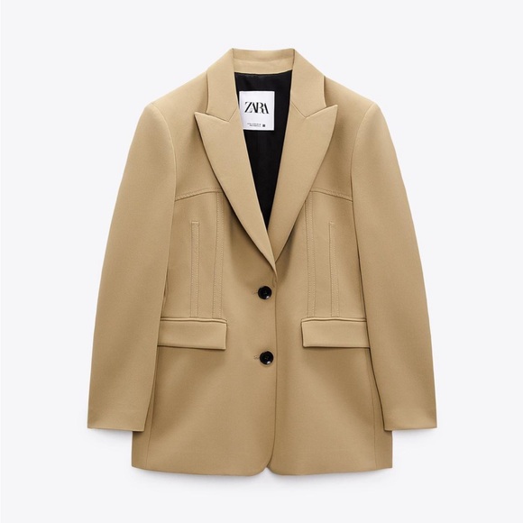 BNWT Zara Tan Blazer Sz M - Picture 6 of 6